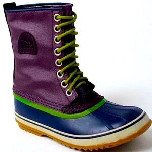 SOREL Boots RARE COLOR 1964 PREMIUM CVS Waterproof Purple Black Green Size 7